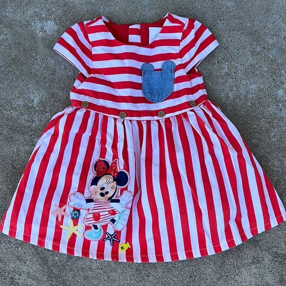 Disney Other - Disney Minnie Mouse Starfish Baby Girl Dress Size 9-12 Months